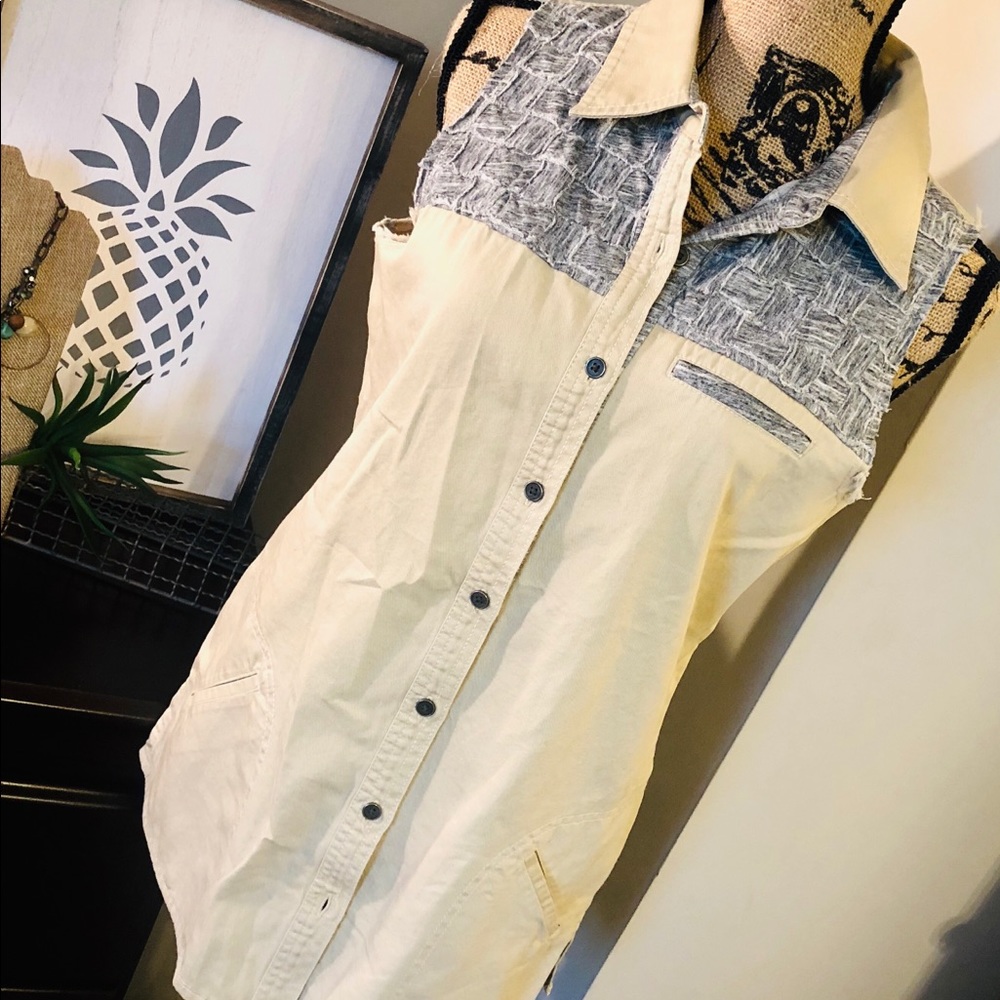 Gilded Intent Button Down Sleeveless Shirt